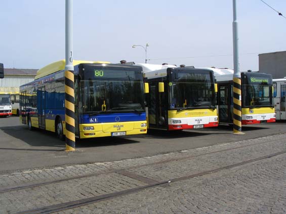 Nejnovìjší autobus MAN v barvách EU, který ještì nevyjel. Díky EU nakoupí letos DP celkem 10 tìchto autobusù.