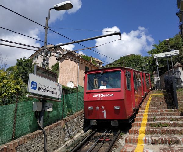 Nejdelší janovská pozemní lanovka v centru vedená z podzemní stanice Zecca do horní stanice Righi. Na cestì je 7 zastávek, kvùli spojení obou vozù lanem jsou ještì další zastávky (v tunelu) technologické. Dvì dvouvozové soupravy pocházejí z roku 1990, kdy byla tato lanovka zásadnì zmodernizována.