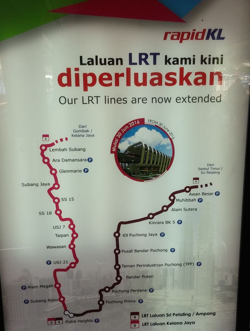 Jedno z nejvýznamnìjších rozšíøení kolejové dopravy v Kuala Lumpur probìhlo v èervnu 2016, kdy byly prodlouženy linky 4 a 5 do jihozápadních pøedmìstí metropole a obì se potkaly v novém pøestupním terminálu Putra Heights. Délka sítì tehdy narostla o úctyhodných 35 km (èást nového úseku linky 4 byla otevøena již o pár mìsícù døíve).